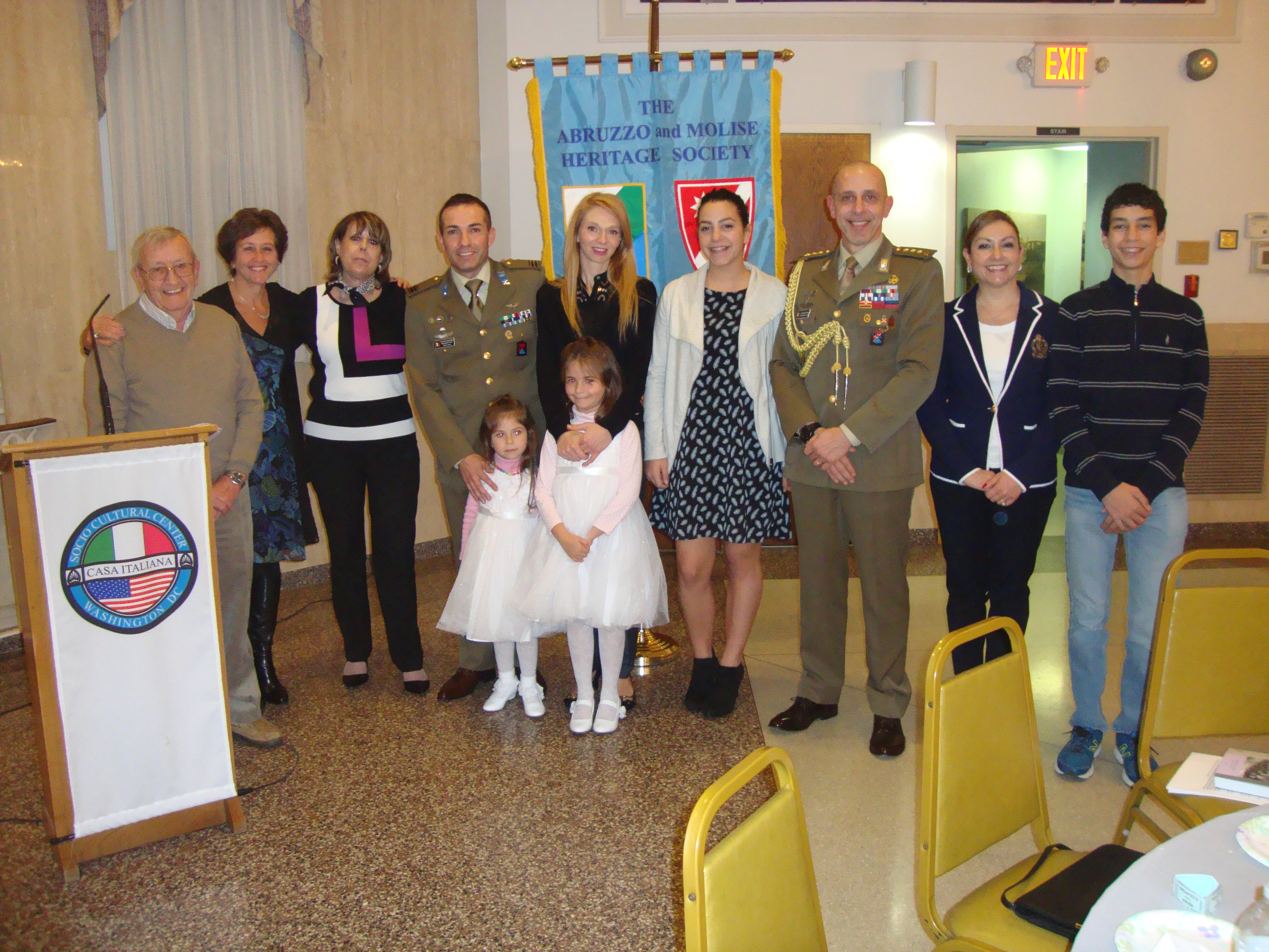 Col Sganga, CSM Tallu from Embassy of Italy with their families and AMHS EC members, March 20 2016 GSM