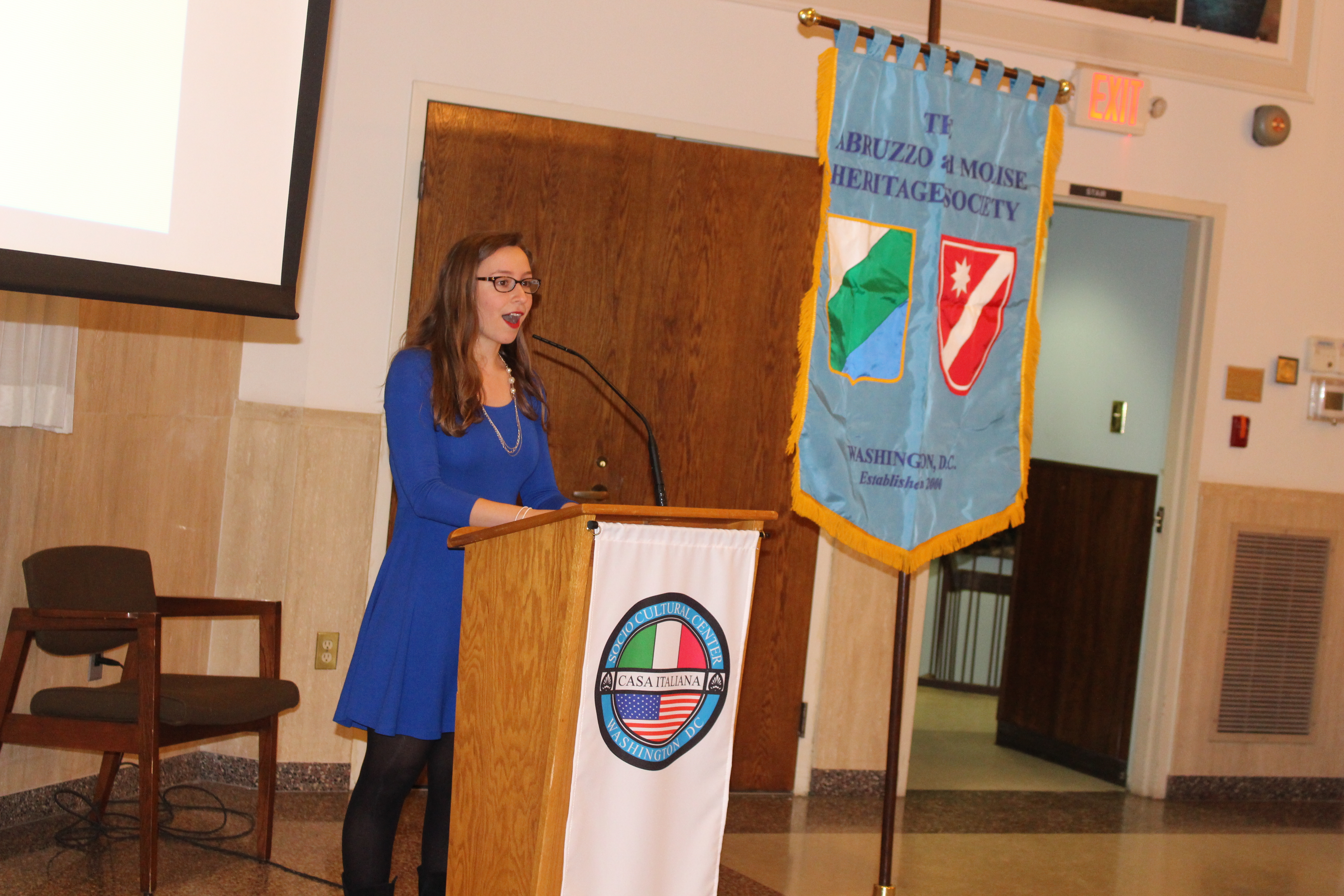 Maria LaVerghetta, AMHS scholarship winners, at the Jan 31, 2016 meeting